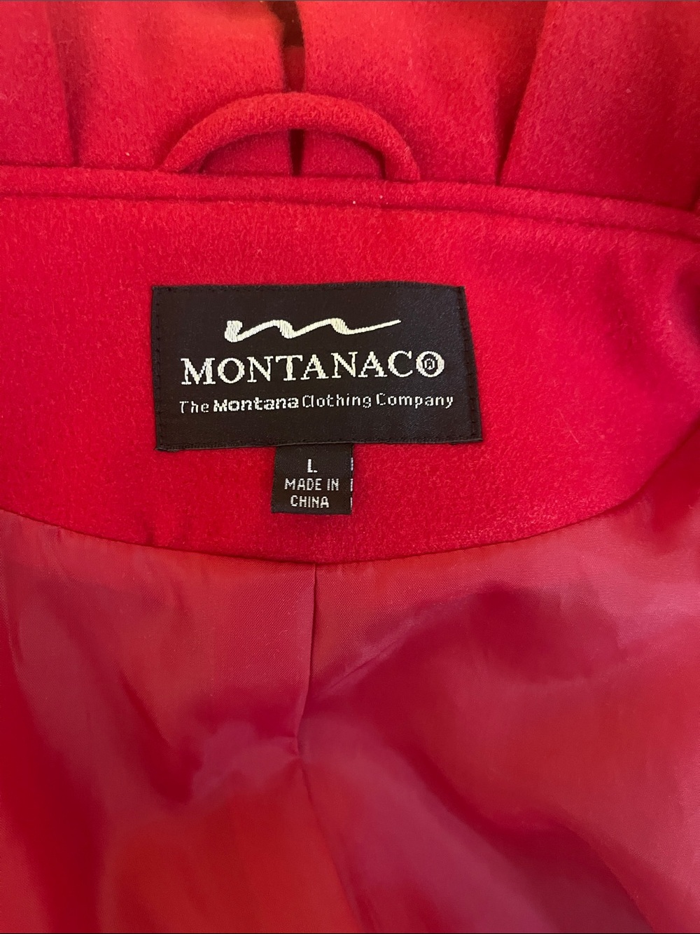 Red Draped-Collar Pea (like) Coat - Picture 6 of 7